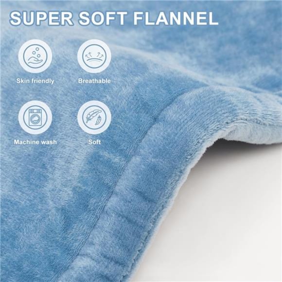 Large Neck Heating Pad with 10 Heat Settings ｜ 6 Timer Settings Auto Off（Blue） - Picture 5 of 6